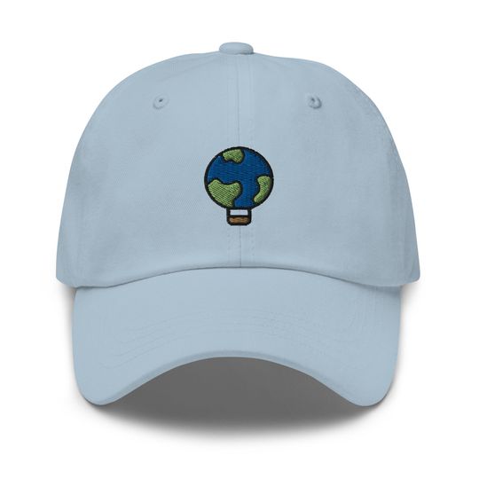 Discover Earth Hot Air Balloons Embroidered Dad Hat, Adjustable Baseball Cap