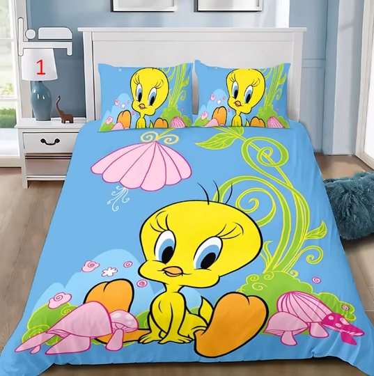 Discover Cute Tweeties Birds Duvet Cover Pillowcase Bedding Set  Bedroom Decoration Children Gift