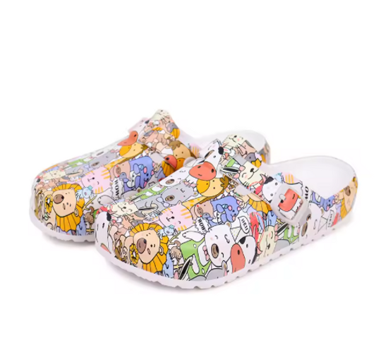 Discover Cartoon Print Slip Resistant Medical Slip on Clogs