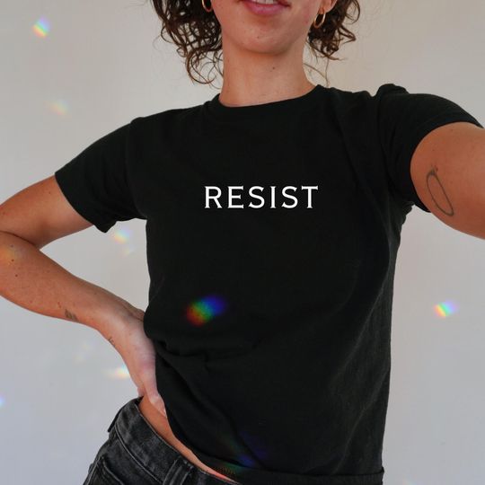 Discover Resist Shirt,Baby Tee Liberal Protest Shirt, Political Democratic Social Justice Tshirt, Feminist Shirt