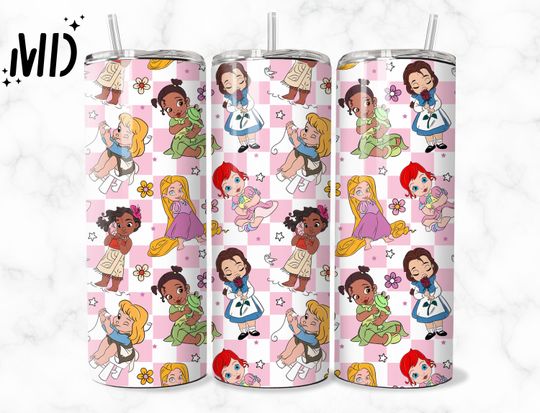 Discover Princess Disneyyy Tumbler with lid and straw