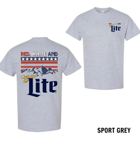 Discover Red White and Miller Lite T-shirt, 4th of July Shirt