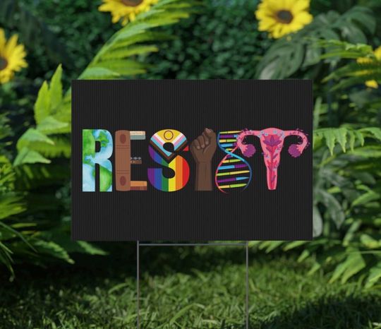 Discover Political Rights Activist Plastic Yard Sign, Anti Trump Resist Decoration, Liberal Democrat Home Lawn Outdoor
