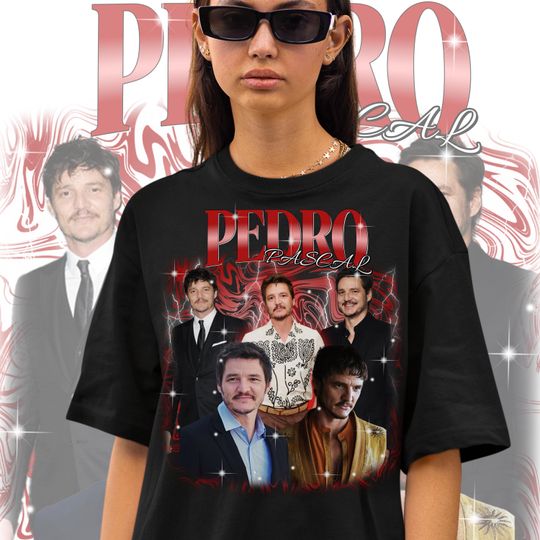 Discover Retro Pedro Pascal Fan T-Shirt, Vintage Pedro Pascal Shirt, Pop Culture Fans Gift