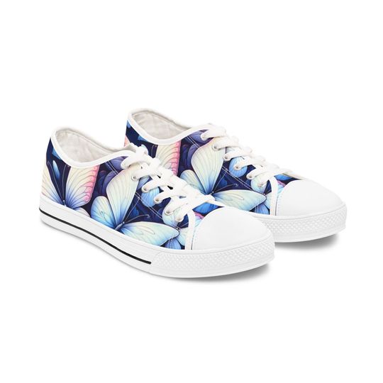 Discover Butterfly Print Women's Low Top Sneakers, Stylish Casual Footwear, Spring Fashion