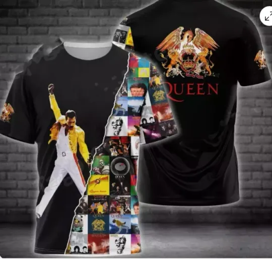 Discover Freddie Mercury Queen Album Cover AOP 3D T-shirt