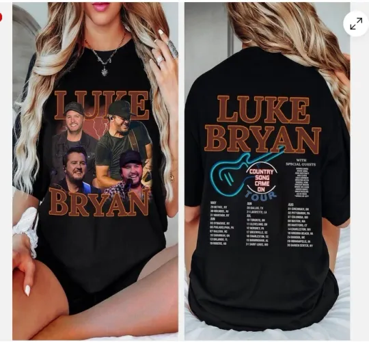 Discover Luke Bryan Graphic T-Shirt, 2025 Luke Bryan Country Song Came On Tour Shirt.