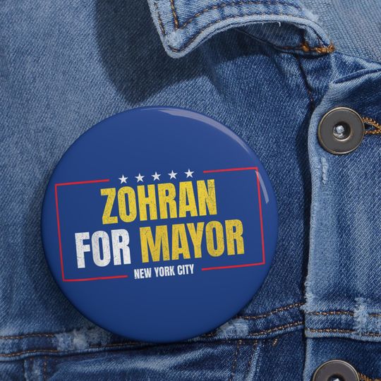 Discover Zohran Mamdani 2025 NYC Mayor Pin Button, Progressive Democrat Pin Button