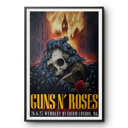 Discover Guns N. Roses Tour London, UK Jun 26, 2025 Poster