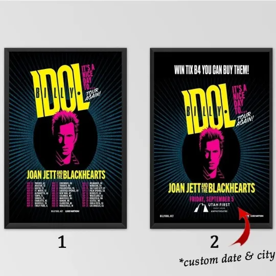 Discover Custom Poster - Billy Idol It’s a Nice Day To…TOUR AGAIN Tour 2025 Poster