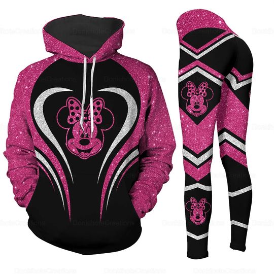 Discover Disneyyy Minniee Mouse Hoodie Women Hoodie Set Minniee Yoga Pants
