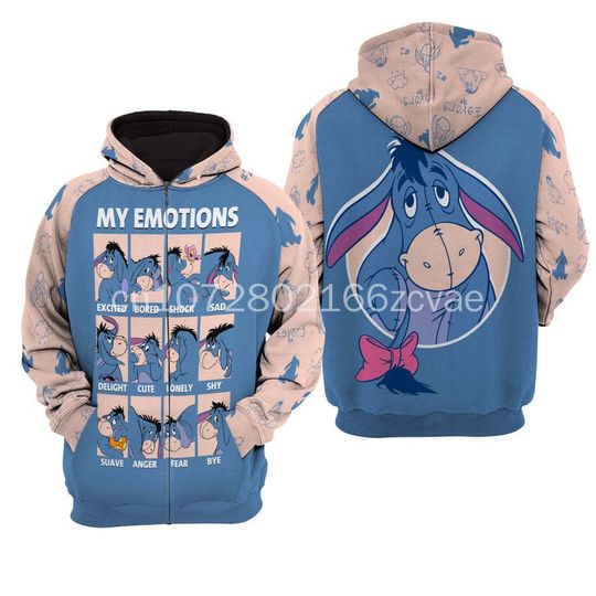 Discover Eeyoree Donkey Raglan Disneyyy Cartoon Graphic 3D Hoodie