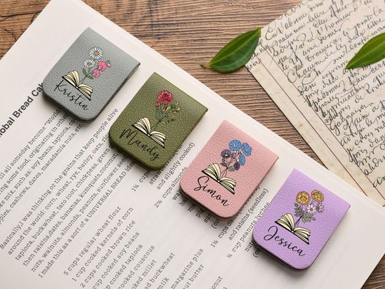 Discover Custom Magnetic Leather Bookmarks, Book Lover Birthday Gift