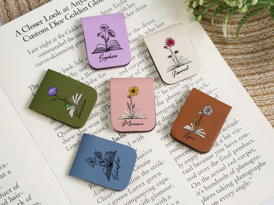 Discover Elegant Leather Bookmark, Gifts for teachers,personalized magnetic bookmark