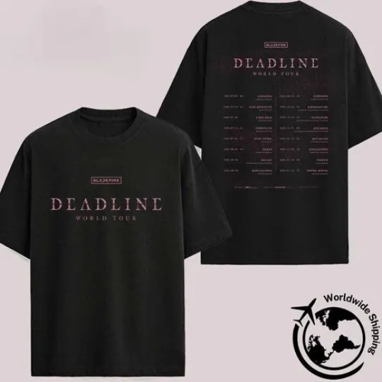 Discover Blackpink Deadline World Tour 2025 Kpop Concert Fan Gifts T-Shirt