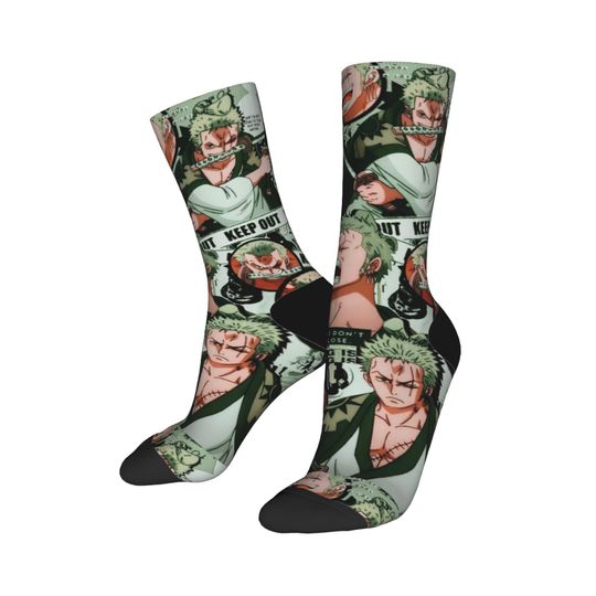 Discover Zoro Roronoa Anime Collage Socks