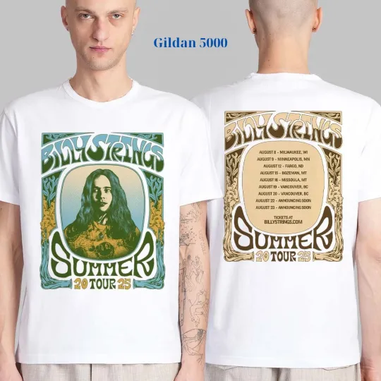 Discover Billy String Summer Tour 2025 On August Merch Tee Two Sides Unisex T-Shirt