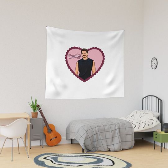 Discover Pedro Pascal Daddy Love Heart Tapestry