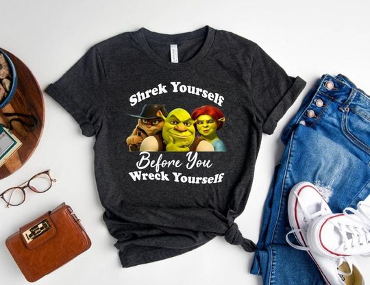 Discover Shrek Funny Shirt, Shrek Yourself Before You Wreck Yourself Shrek Meme Shirt