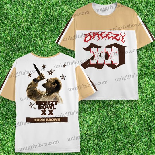 Discover Breezy Bowl XX Chris Brown 2025 Tour Jersey T-shirt  Unisex Breezy Bowl Music World Tour Shirt