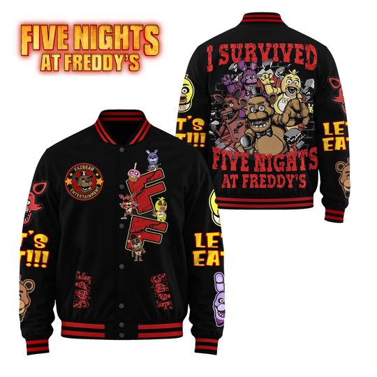 Discover FNAF Baseball Jacket, Halloween Baseball Jacket, Creepy Holiday Outfit