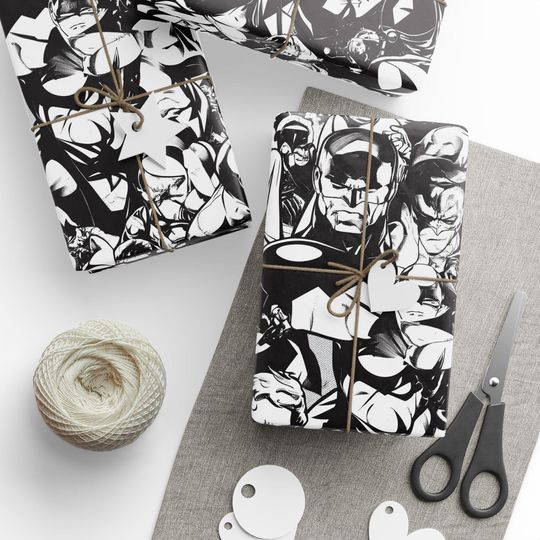 Discover Super Hero Wrapping Papers, Comic Book Gift Wrap, Geeky Birthday Present, Fun Holiday Packaging