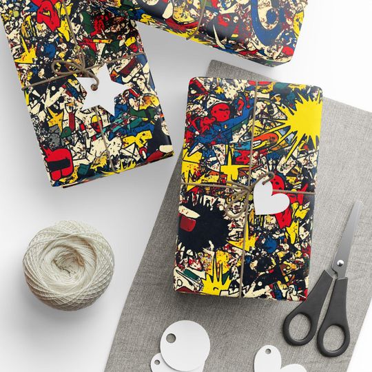 Discover Comic Book Style Wrapping Papers, Bing Zap Pow Design, Gift Wrap for Geeks