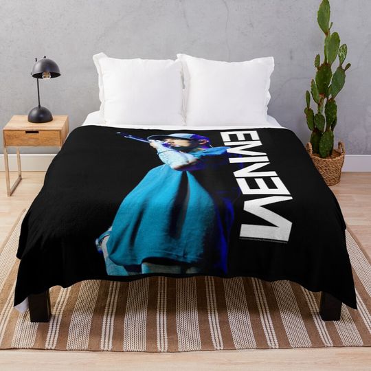 Discover Eminem Mic Pose Throw Blanket