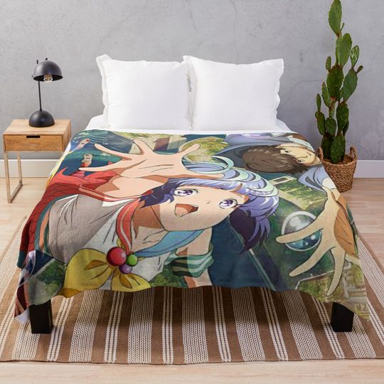 Discover bubble anime Throw Blanket