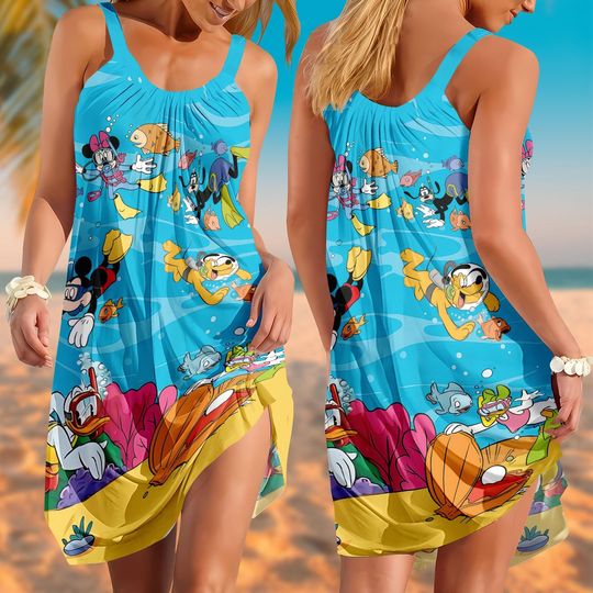 Discover Disneyyy Mickeyy Minne Mouse Dress, Summer Cartoon