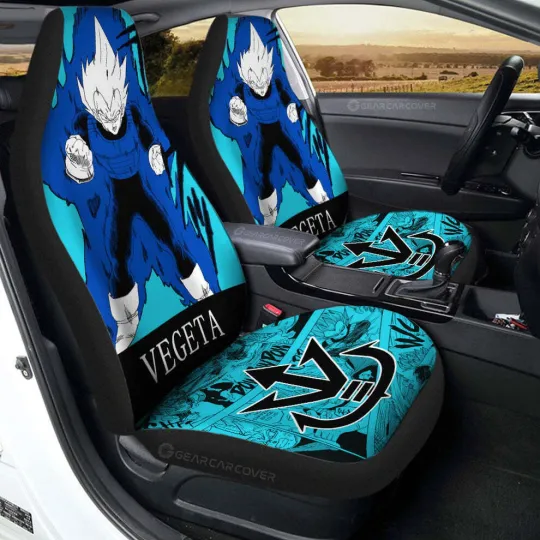 Discover Vegeta Car Seat Covers Custom Manga Color Blue
