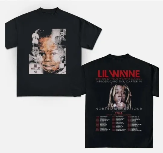 Discover Lil Wayne Tha Carter VI Tour Lil WAYNE Album Cover 2025 Tour T-Shirt