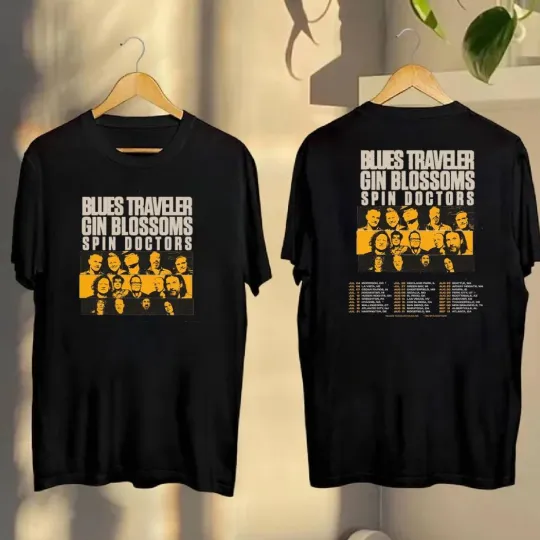 Discover Blues Traveler Gin Blossoms Spin Doctors Tour 2025 T-shirt AM834