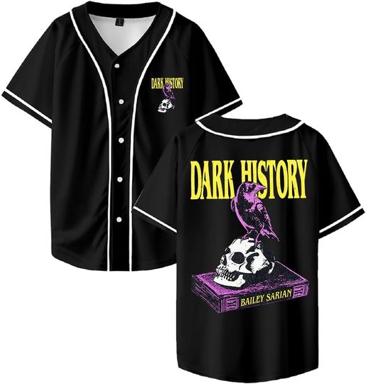 Discover Bailey Sarian Dark History Baseball Jersey Short Sleeve Button-Up Shirt