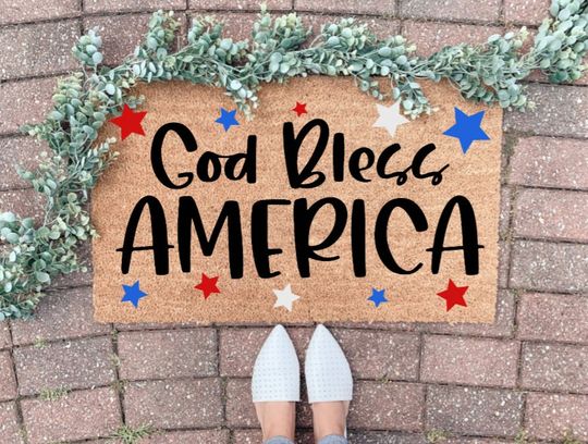 Discover God Bless America Doormat / Cute Doormat / Funny Doormat