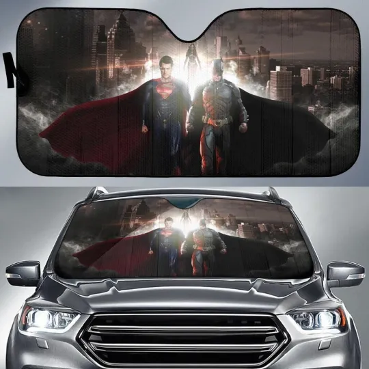 Discover Batman Superman Superhero Cartoon Car Sunshade, Auto Car Windshield Sunshade