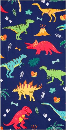 Discover Dinosaur Beach Towel for Kids, Quick Dry, Sand Free, Perfect for Bath, Pool, Travel