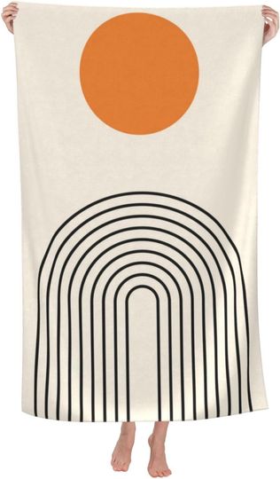 Discover Abstract Boho Beach Towel - Large Soft Absorbent Quick Dry Towel