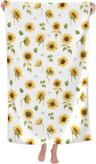 Discover Aesthetic Sunflower Beach Towel Absorbent Quick Dry for Beach and Pool