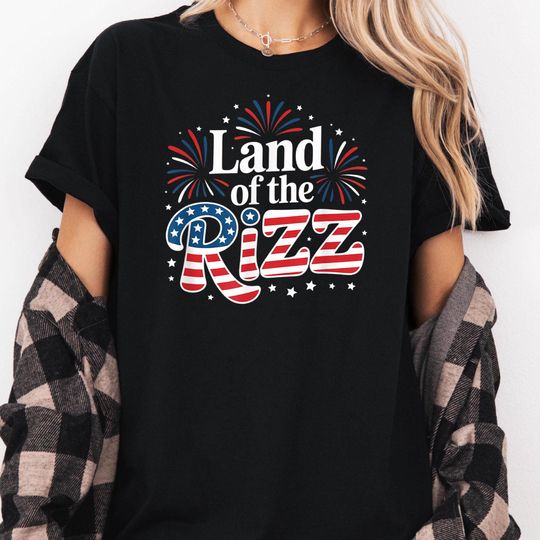 Discover Land of the Rizz funny Patriotic 4th Of July US Flag T-Shirt