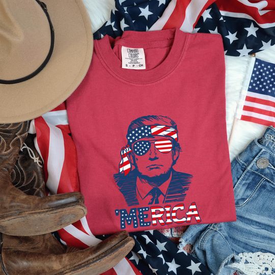Discover Trump 'Merica 4th of July Shirt, Patriotic USA Flag Tee, Freedom T-Shirt