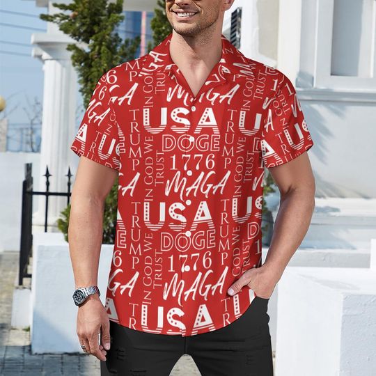 Discover TRUMP Cuban Collar Shirt, Hawaiian Shirt, Trump Supporter Shirt
