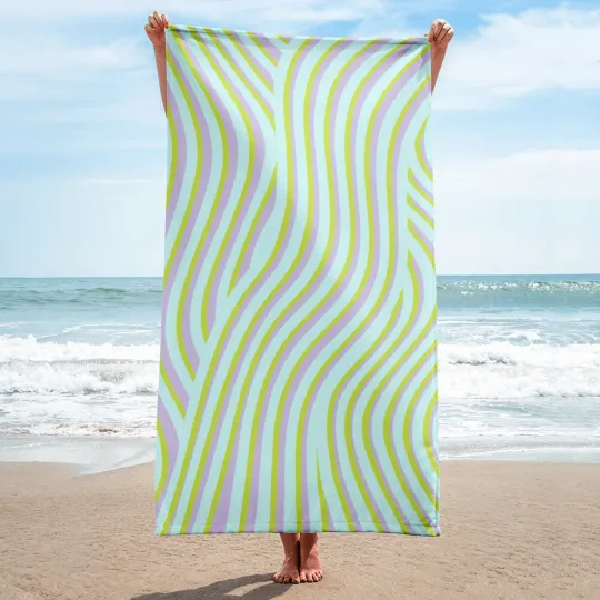 Discover Groovy Pastel Beach Towel