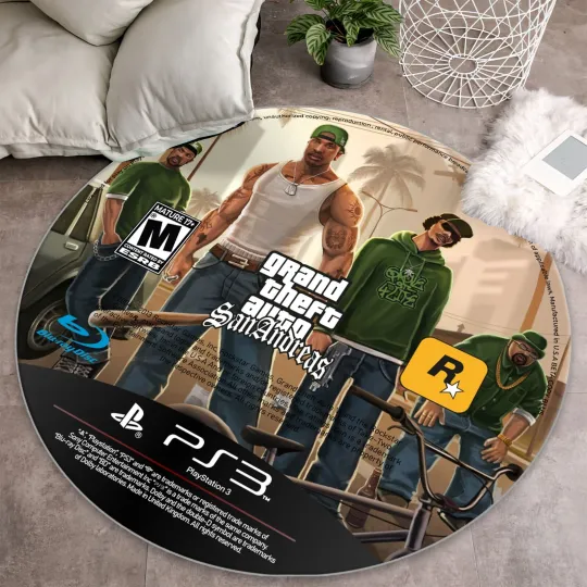 Discover GTA San Andreas Rug, Carl Johnson Carpet, PS3 CD Cover Gamer Room