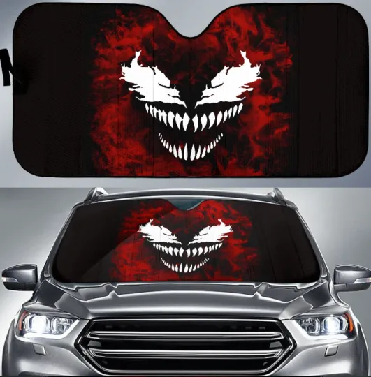 Discover Venom Car Sunshade Gift 2025, Halloween Gift For Halloween, Horror Car Sunshade