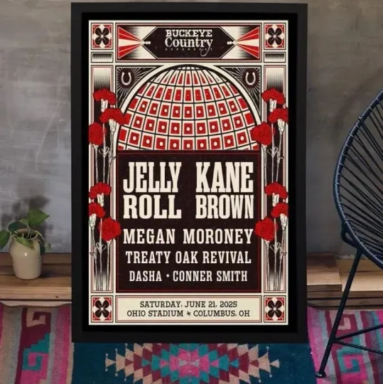 Discover Buckeye Country Superfest Jun 21 2025 Ohio Stadium in Columbus OH Tour Poster