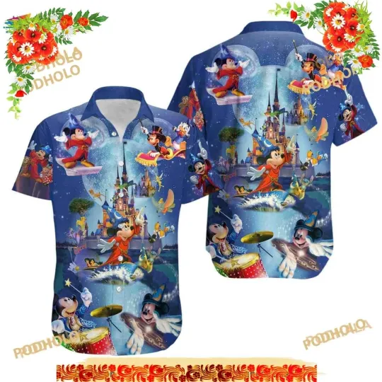 Discover Mickeyy mouse Magician Hawaiian Shirt, Mickeyy Magic Hawaiian Shirt, Disneyyy Aloha