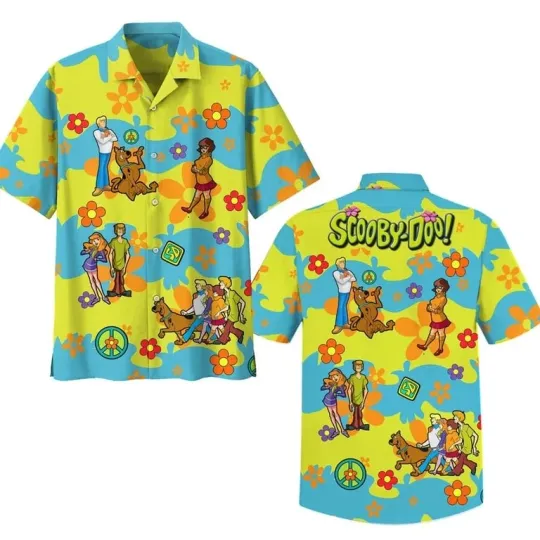 Discover Scooby-Doo Cartoon Hawaiian Button Down Shirt Unisex Adults S-5XL