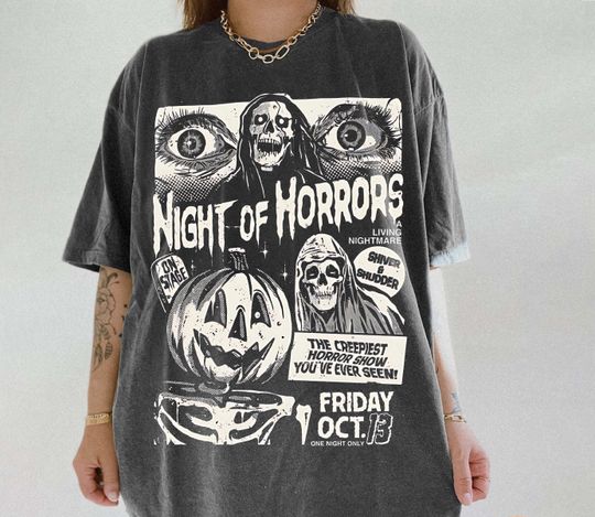 Discover Vintage 90s Halloween Movies, Retro Horror Night Shirt, Halloween Vibes Tee