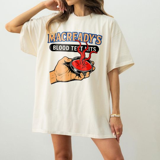 Discover The Thing Blood Test Shirt, MacReady Horror Tee, 80s Sci-Fi Cult Movie Shirt